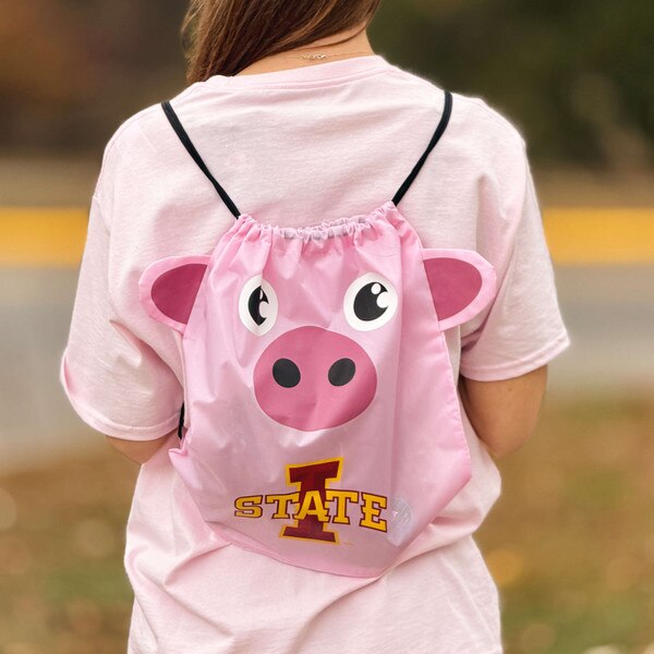 I-State Pink Draw-String Pig Sackpack